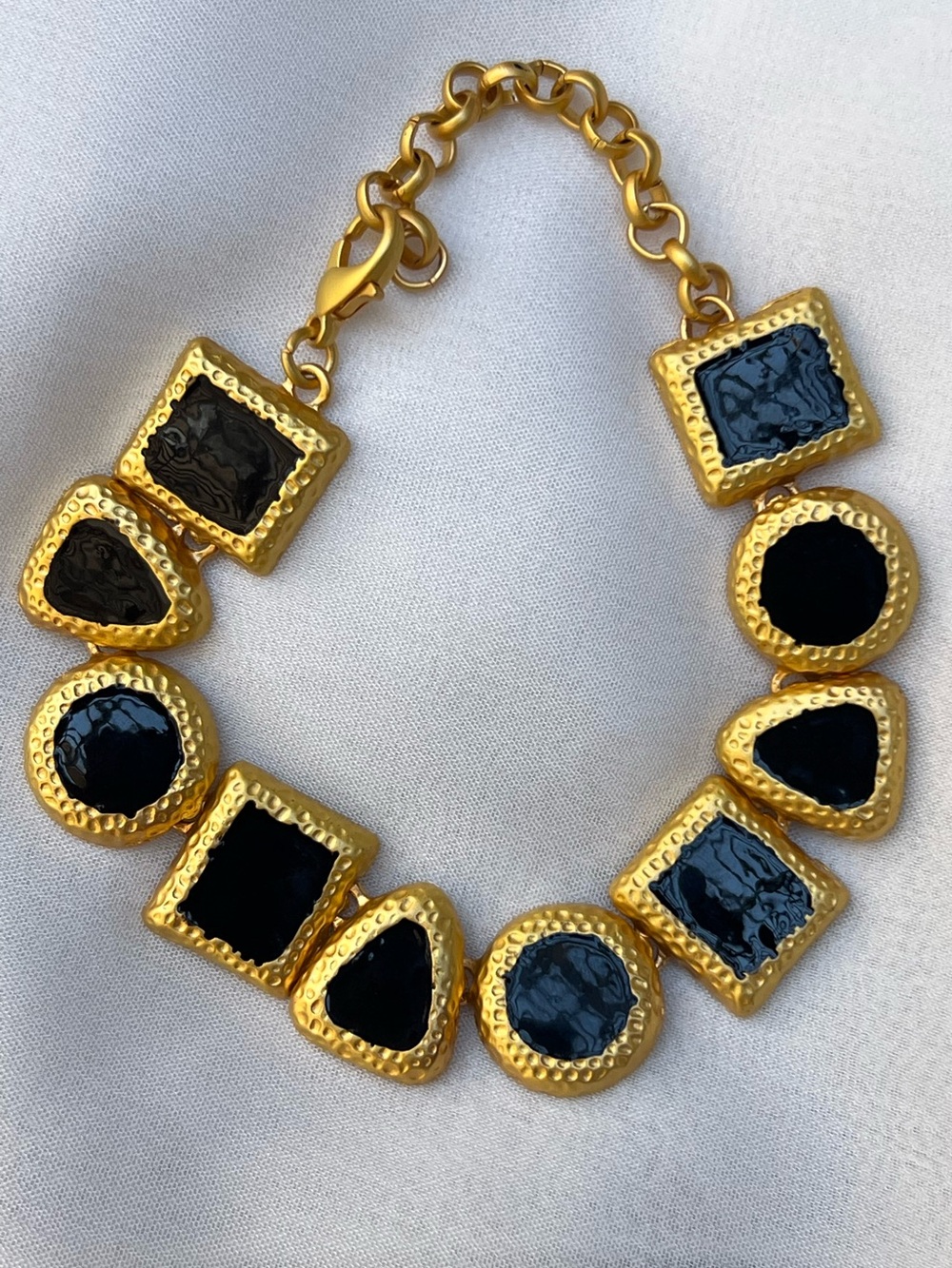 Joan Rivers Geometric Bracelet with Black Enameling